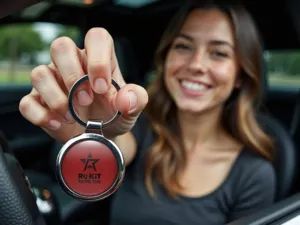 Cute Car Keyring Ring Metallic Style Force